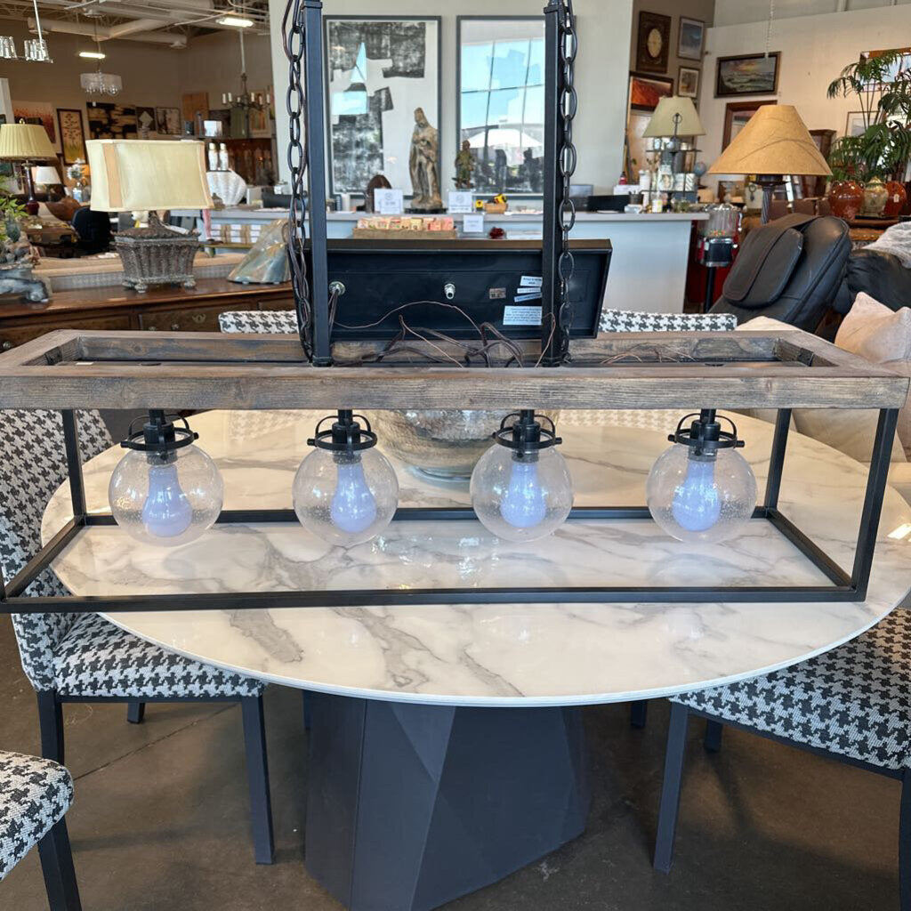 Uttermost Pearsall Seeded Glass Island Chandelier- 44X12X30H