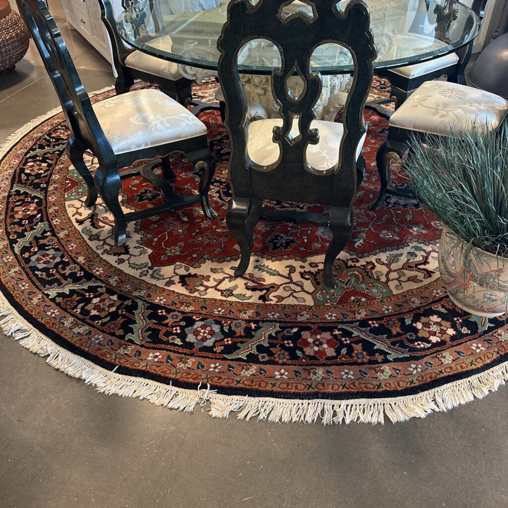 Round Hand Knotted Wool Rug- 9'10"