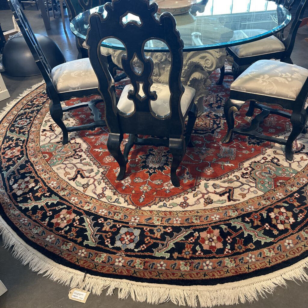 Round Hand Knotted Wool Rug- 9'10"