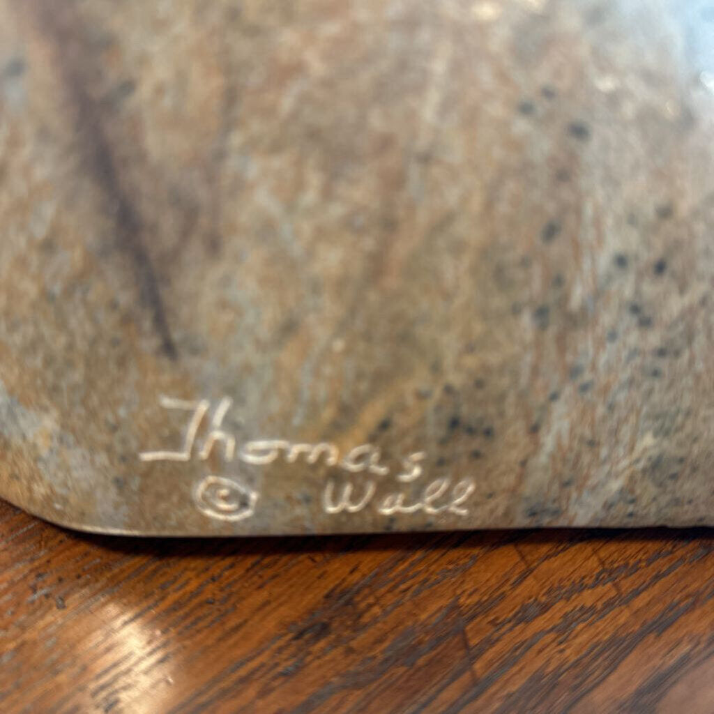 Two Woman Stone Statue - By Thomas Wall - 11X10.5X11H