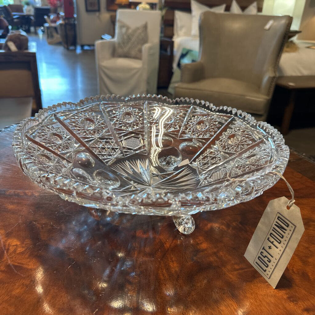 Crystal Cut Glass Bowl - 13"