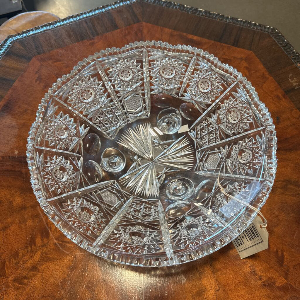 Crystal Cut Glass Bowl - 13"