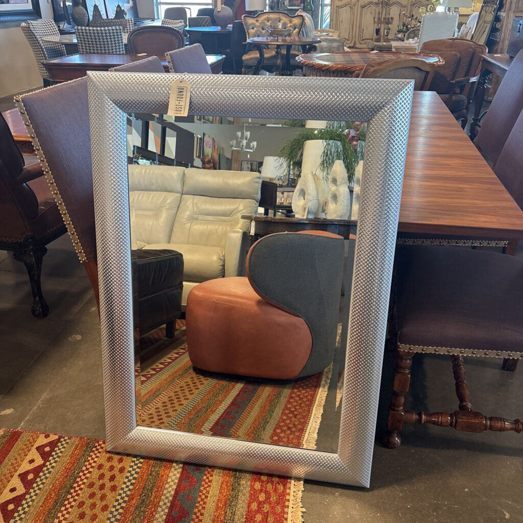 Silver Gray Textured Wall Mirror - 43x31H