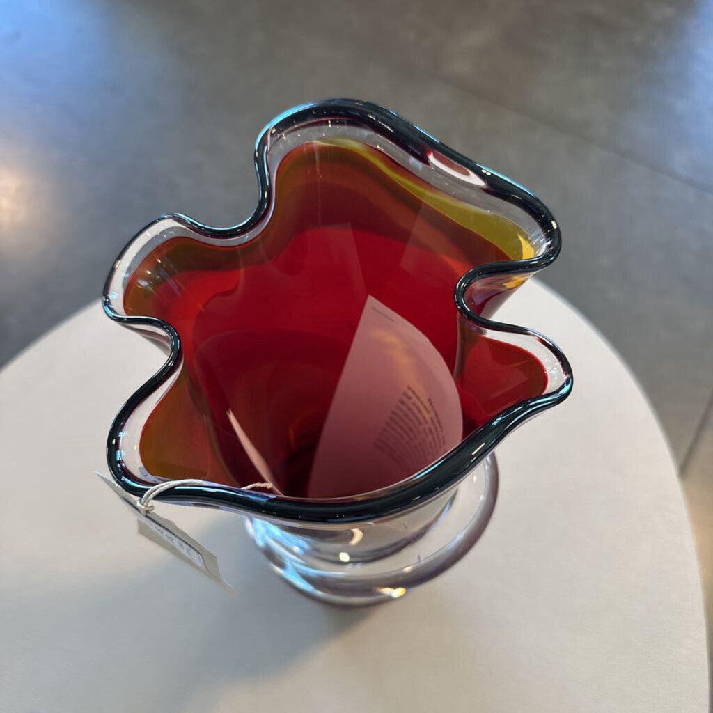 Susan Anne Glass Signed Handblown Vase - 15.5"