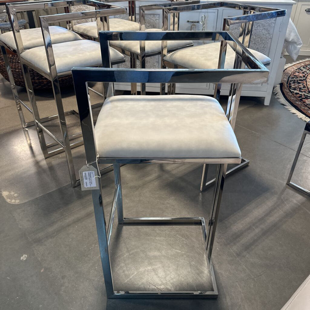 Pasargad Luxe Faux Leather Stool- Set of 6