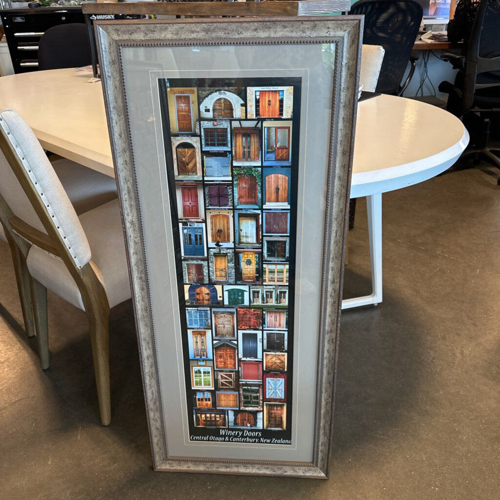 Framed "Winery Doors" Hawke's Bay Framed Print- 18X42