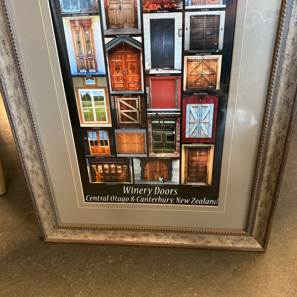 Framed "Winery Doors" Hawke's Bay Framed Print- 18X42