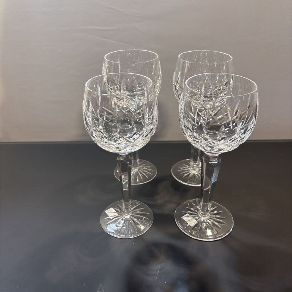 Waterford Crystal Lismore Crystal Hock Wine Glasses - 3X7.5H