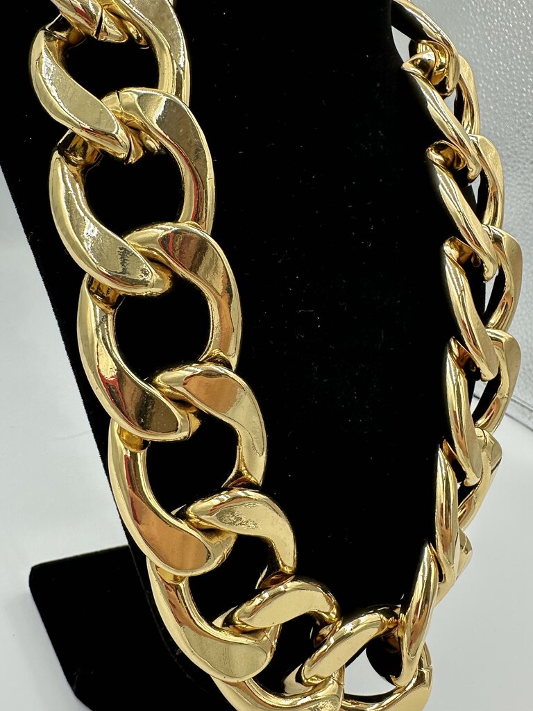 Unbranded Contemporary Gold Tone Metal Chunky Chain Link Necklace - 18 L