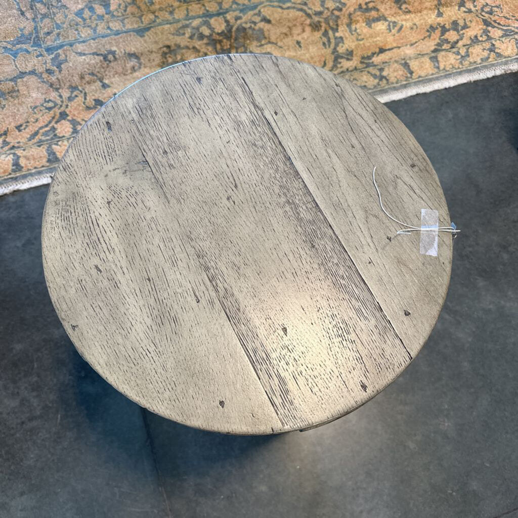 Restoration Hardware T-Brace Round Side Table - 18X18X22