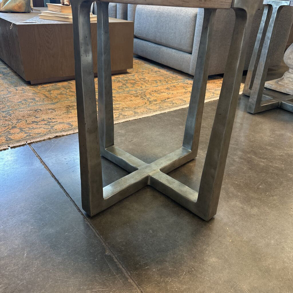 Restoration Hardware T-Brace Round Side Table - 18X18X22