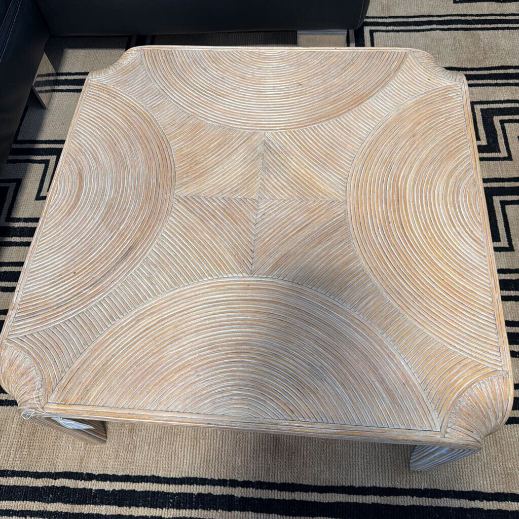 Vintage Pencil Reed Wood Coffee Table- 34X34X16H