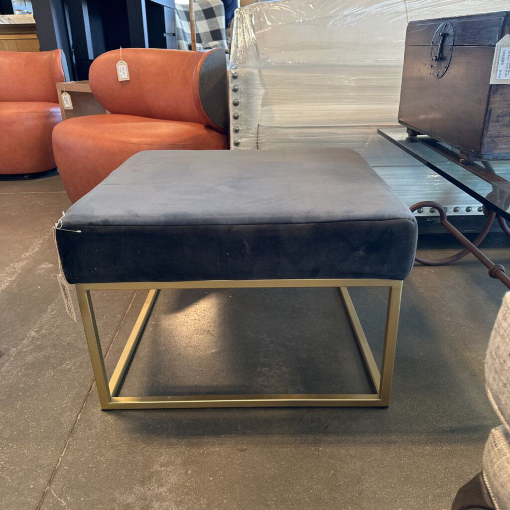 Joybird Brin Cube Grey Upholstered Ottoman- 25X25X17H