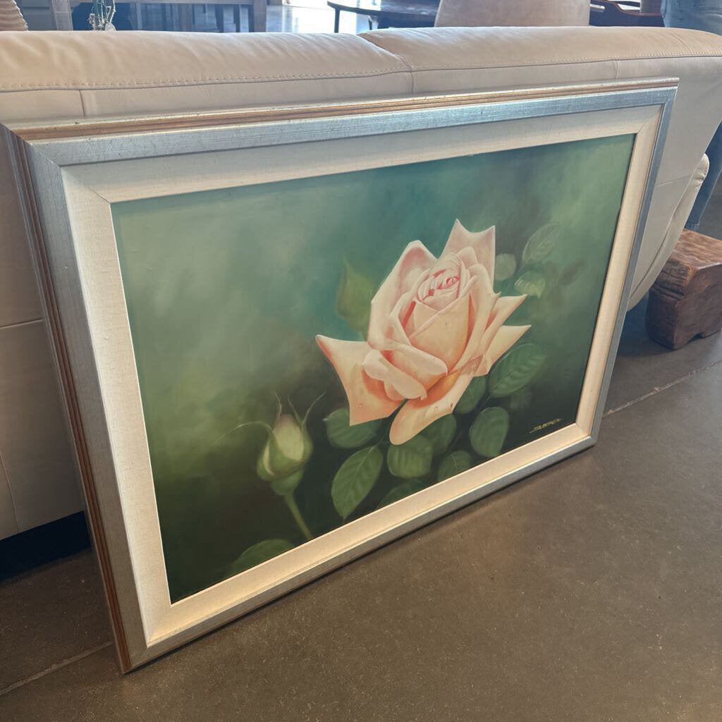 Framed Signed Original Rose Painting- 41.5x30.5