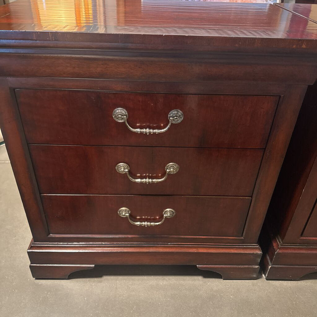 Henredon Cavalier 3 Drawer Nightstands- Pair-32.5X21X33-AS IS