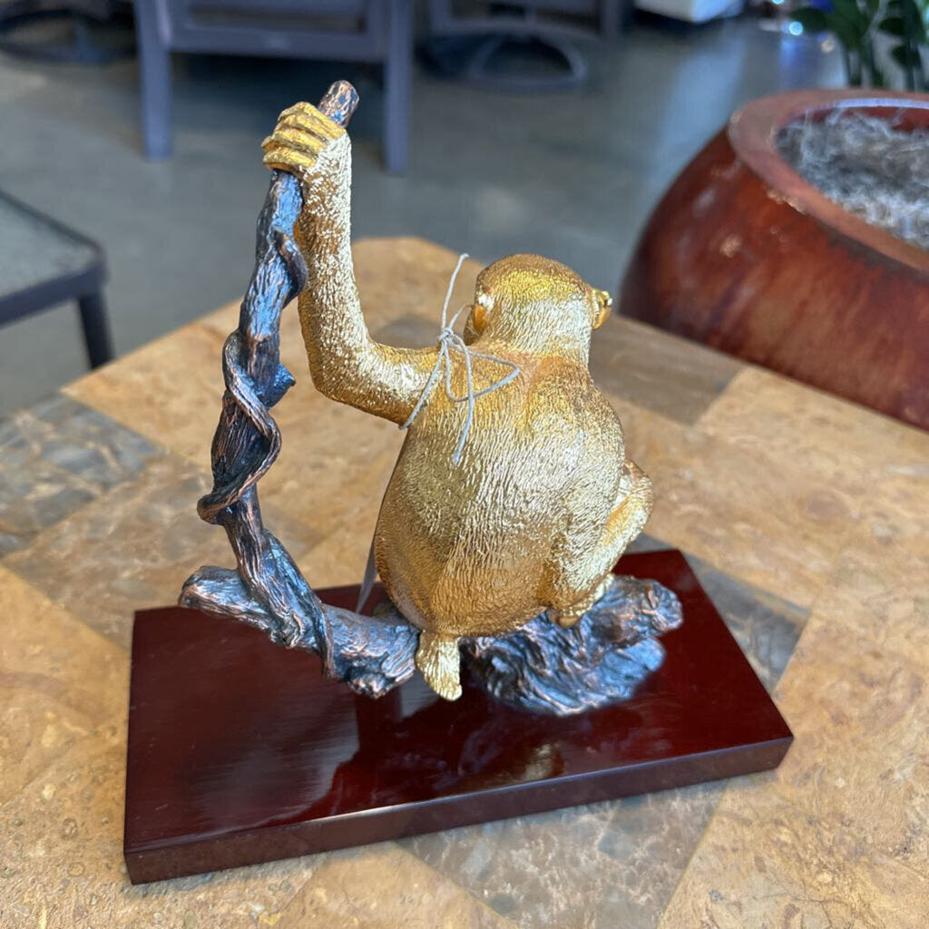 Risis Singapore Gold Monkey On Stand - 9X4X10
