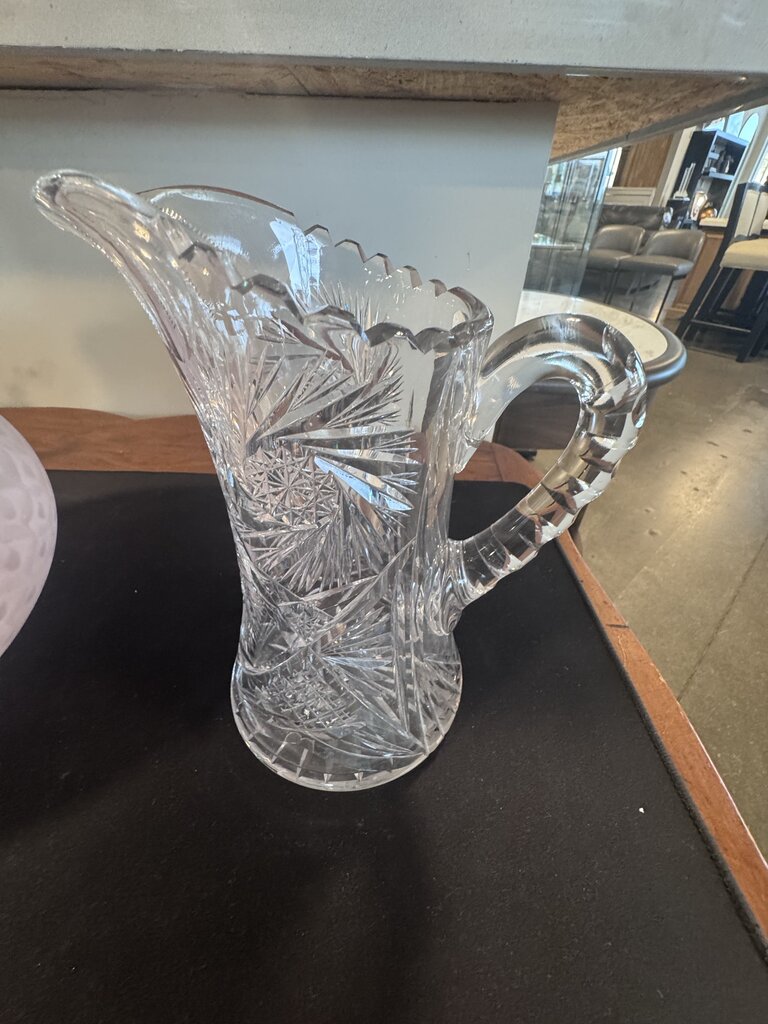 American Brilliant Cut Crystal Pitcher- 8.5X9