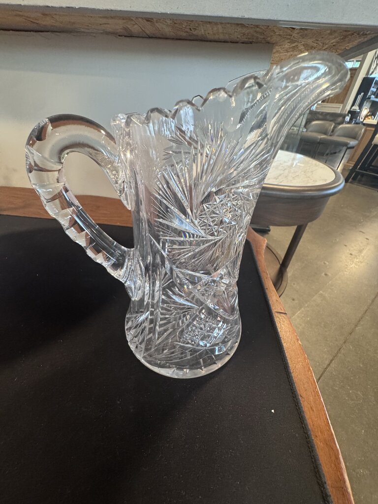 American Brilliant Cut Crystal Pitcher- 8.5X9