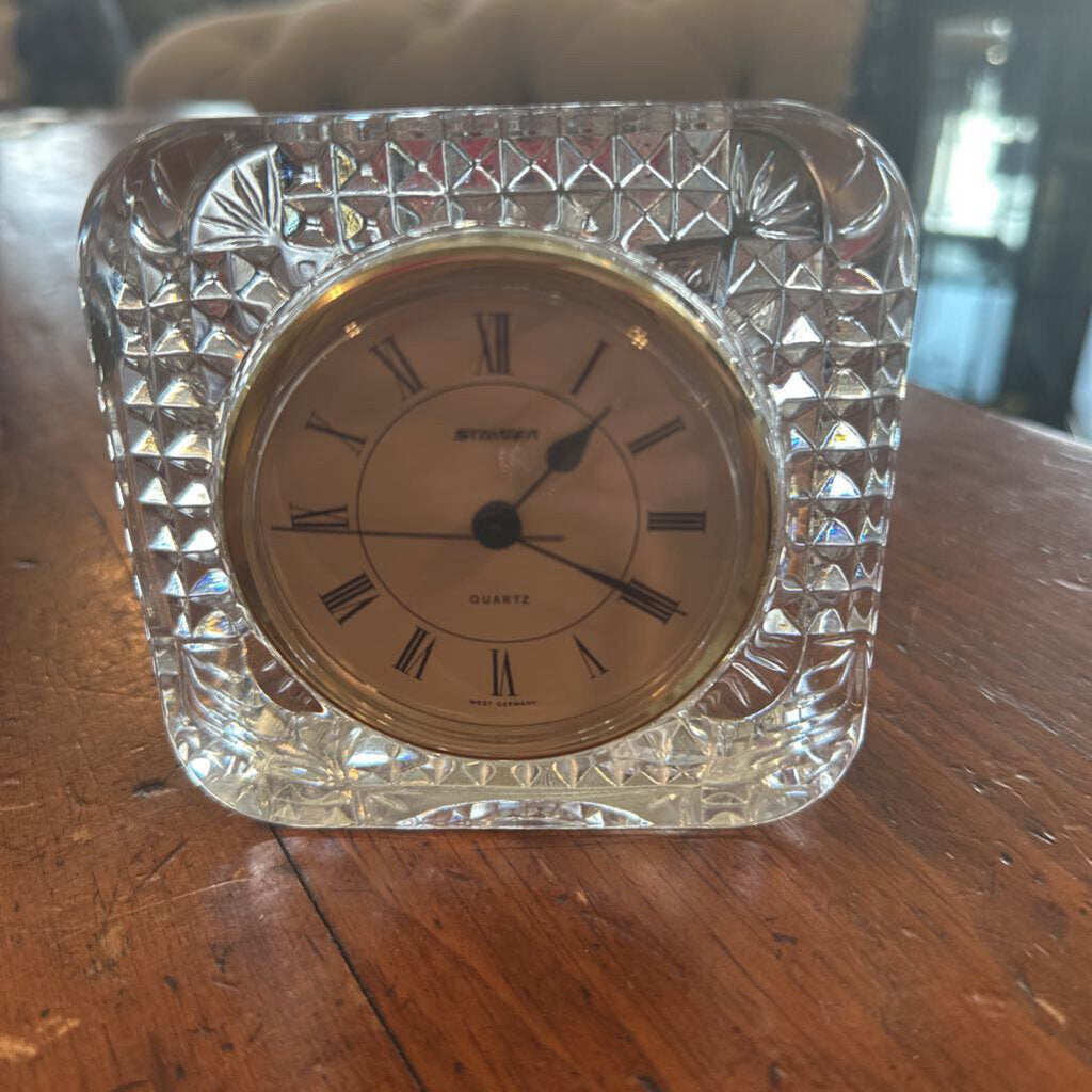 Vintage Staiger Quartz France Crystal West German Desk Clock-4X2X4H
