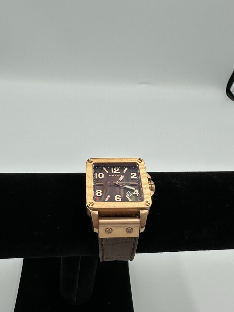 Brera Orologi Stella Square Brown & Rose Gold Watch