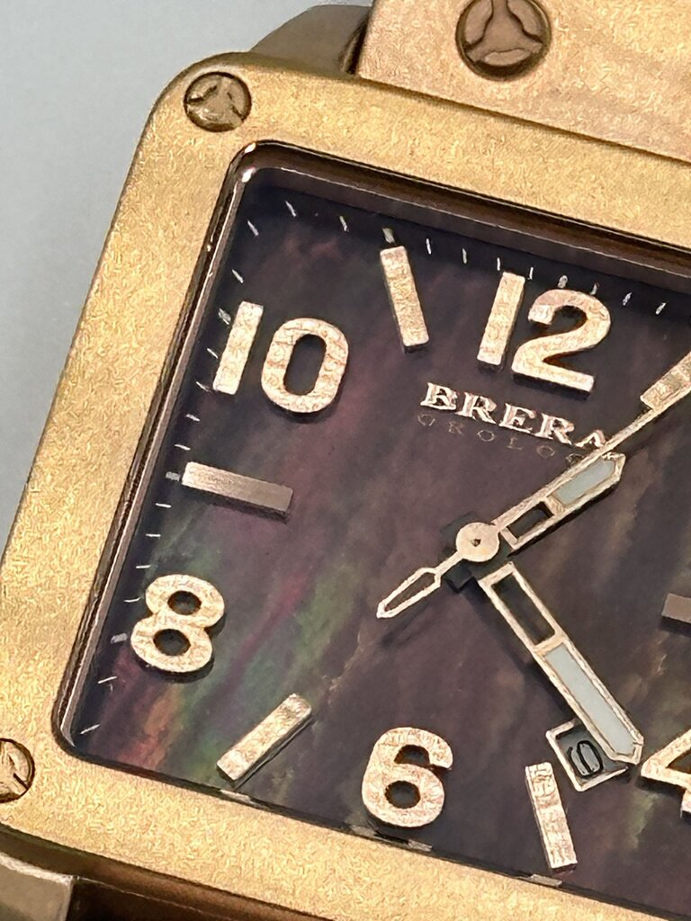 Brera Orologi Stella Square Brown & Rose Gold Watch