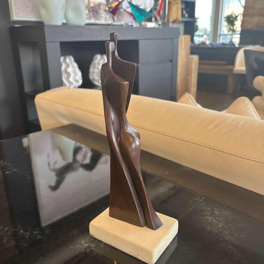 Itzik Ben-Shalom Modernist Bronze Embracing Couple- 10.5H