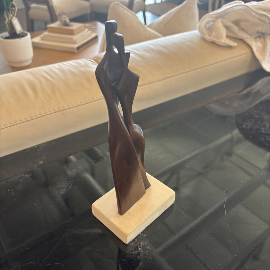 Itzik Ben-Shalom Modernist Bronze Embracing Couple- 10.5H