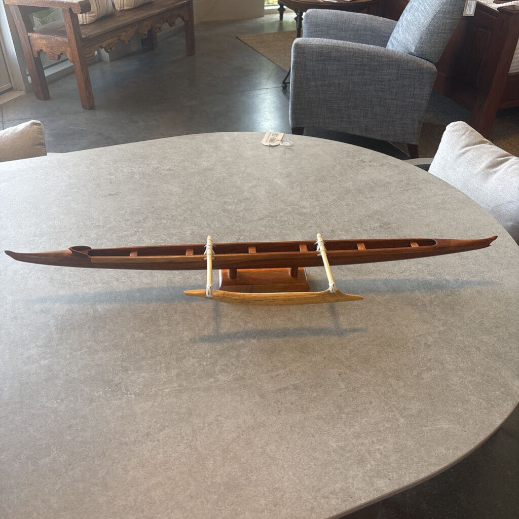 R. Gossert Handcrafted Koa Outrigger Racing Canoe - 33.5W