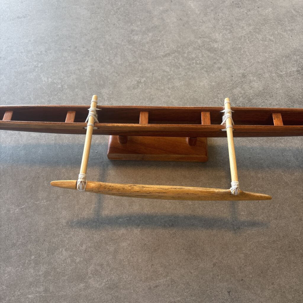 R. Gossert Handcrafted Koa Outrigger Racing Canoe - 33.5W