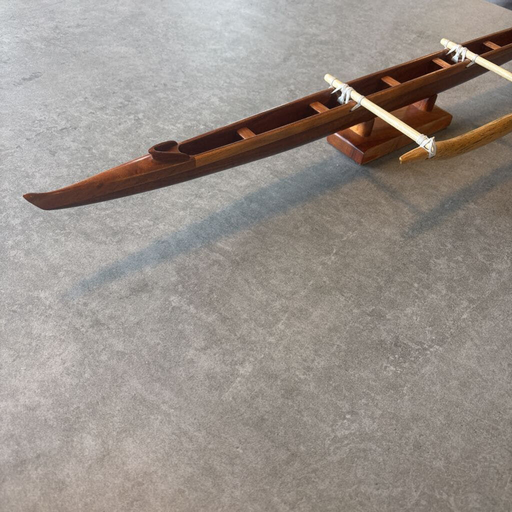 R. Gossert Handcrafted Koa Outrigger Racing Canoe - 33.5W