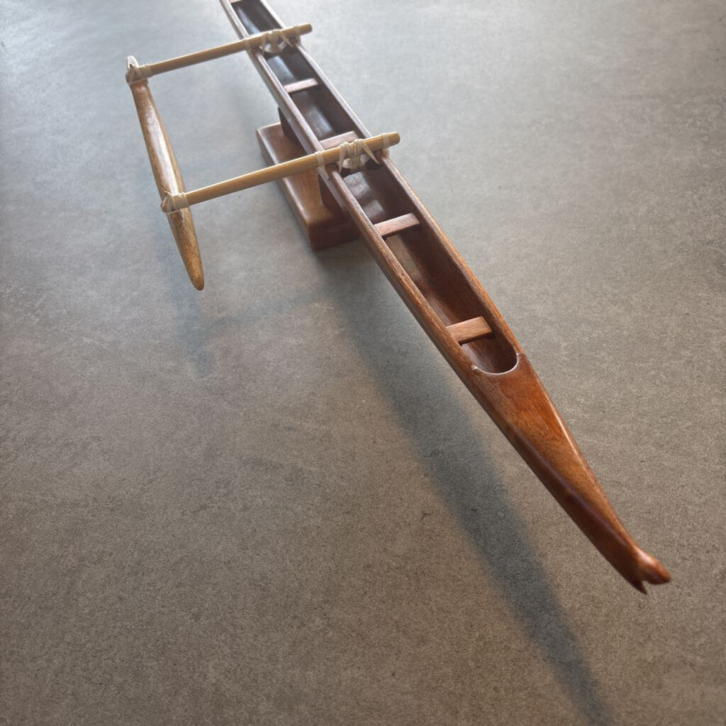 R. Gossert Handcrafted Koa Outrigger Racing Canoe - 33.5W