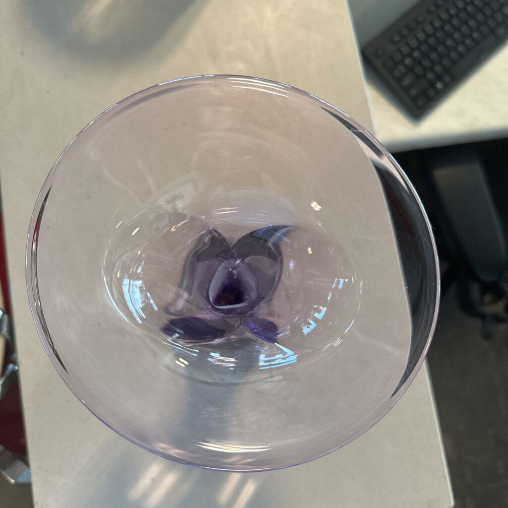 Jonathan Winfisky Purple Tulip Vase- 6X8.5H