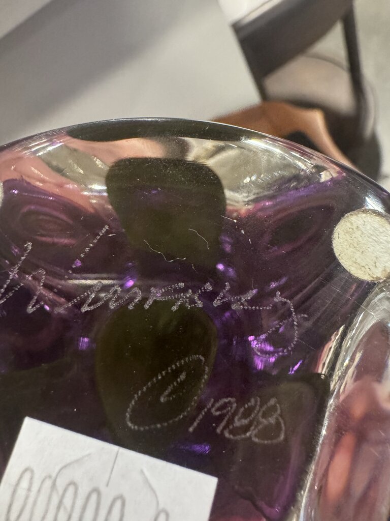 Jonathan Winfisky Purple Tulip Vase- 6X8.5H