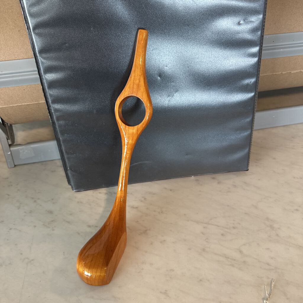 Artisan Carved Wood Golf Club Wine Bottle Holder- 4X2X10H
