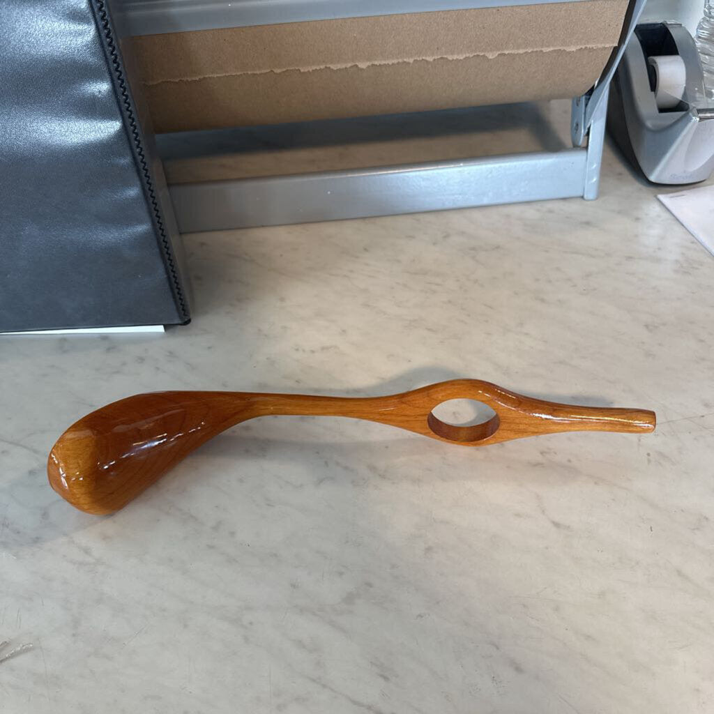 Artisan Carved Wood Golf Club Wine Bottle Holder- 4X2X10H
