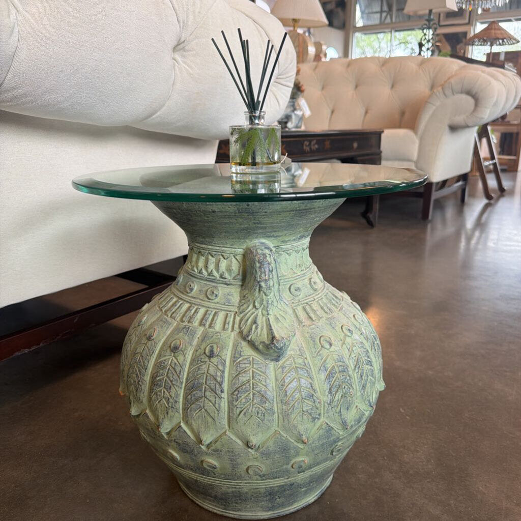 Verde Metal Floor Vase Accent Table