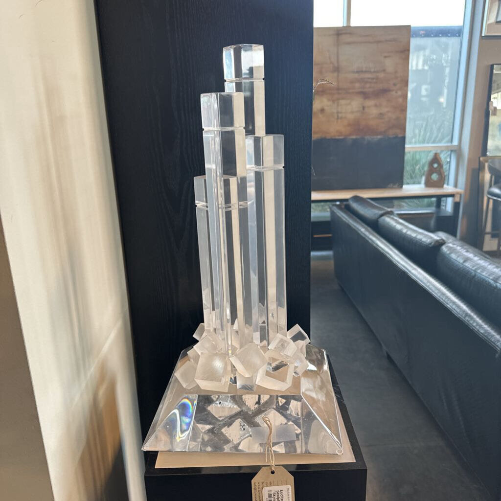 Lucite Cityscape Sculpture or "Skyscraper" Column Sculpture