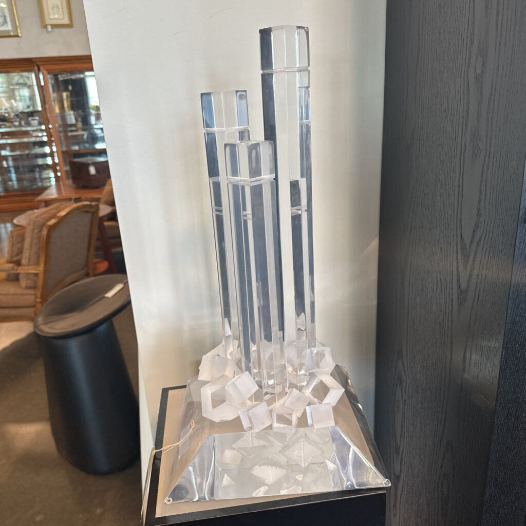 Lucite Cityscape Sculpture or "Skyscraper" Column Sculpture