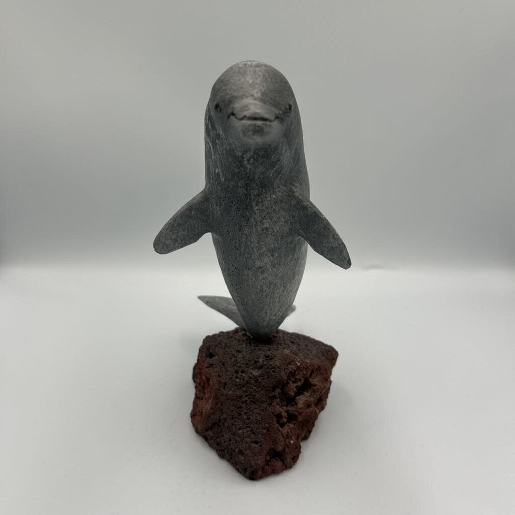 Dolphin on Lava Rock Signe by NW- '93 (890/1006)