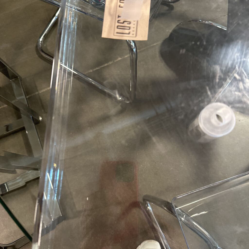 Blown Glass Plate W/ Plexi Stand- 13X13X13.5H - AS IS