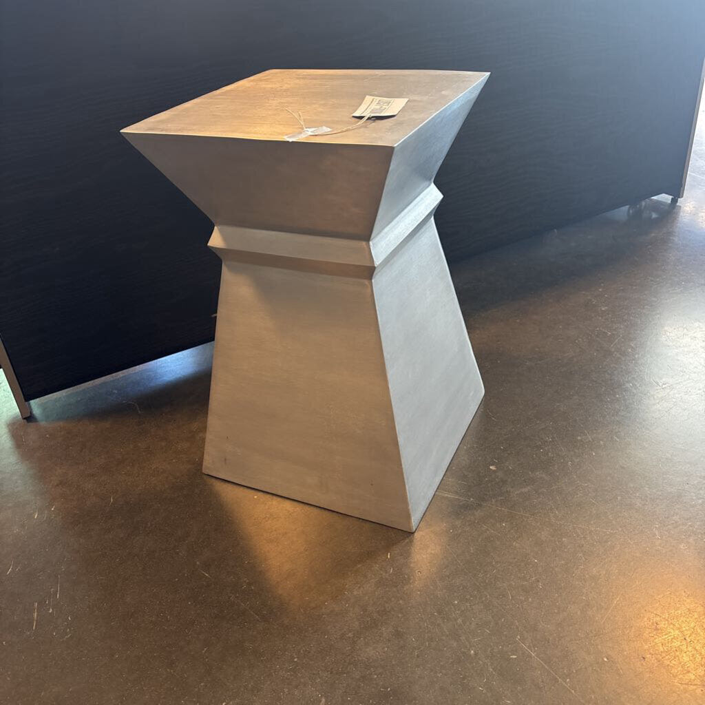 Vintage Aluminum Pedestal End Table- 14X14X20.5H