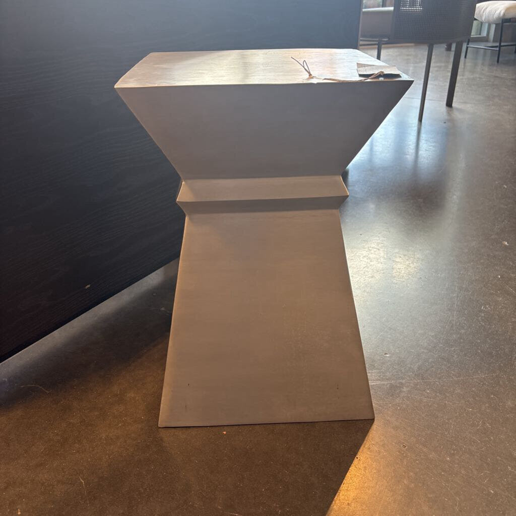Vintage Aluminum Pedestal End Table- 14X14X20.5H