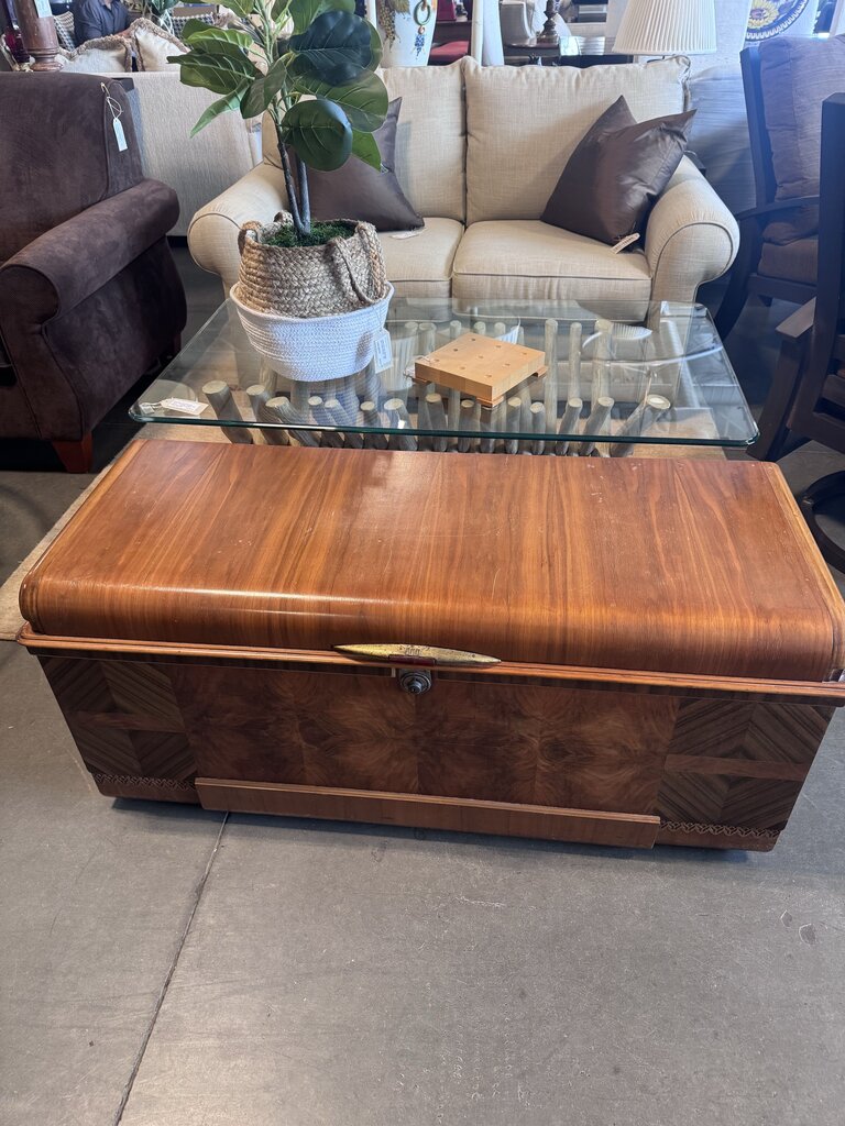 Vintage Cavalier Waterfall Art Deco Cedar Chest-48X20X21H