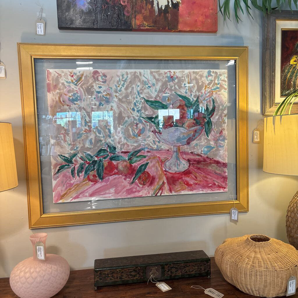 Gold Framed "Tangerine" Watercolor By Lacy- 53X41