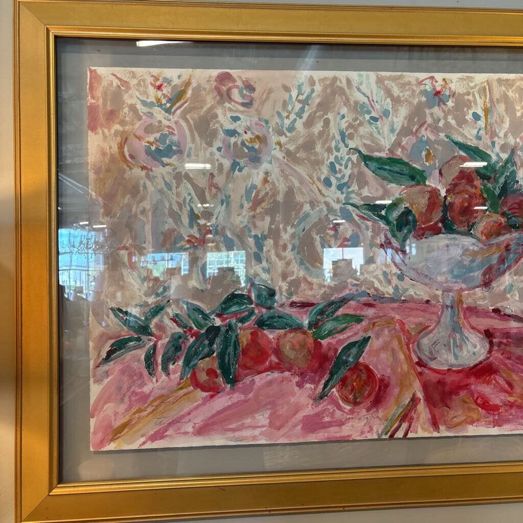 Gold Framed "Tangerine" Watercolor By Lacy- 53X41