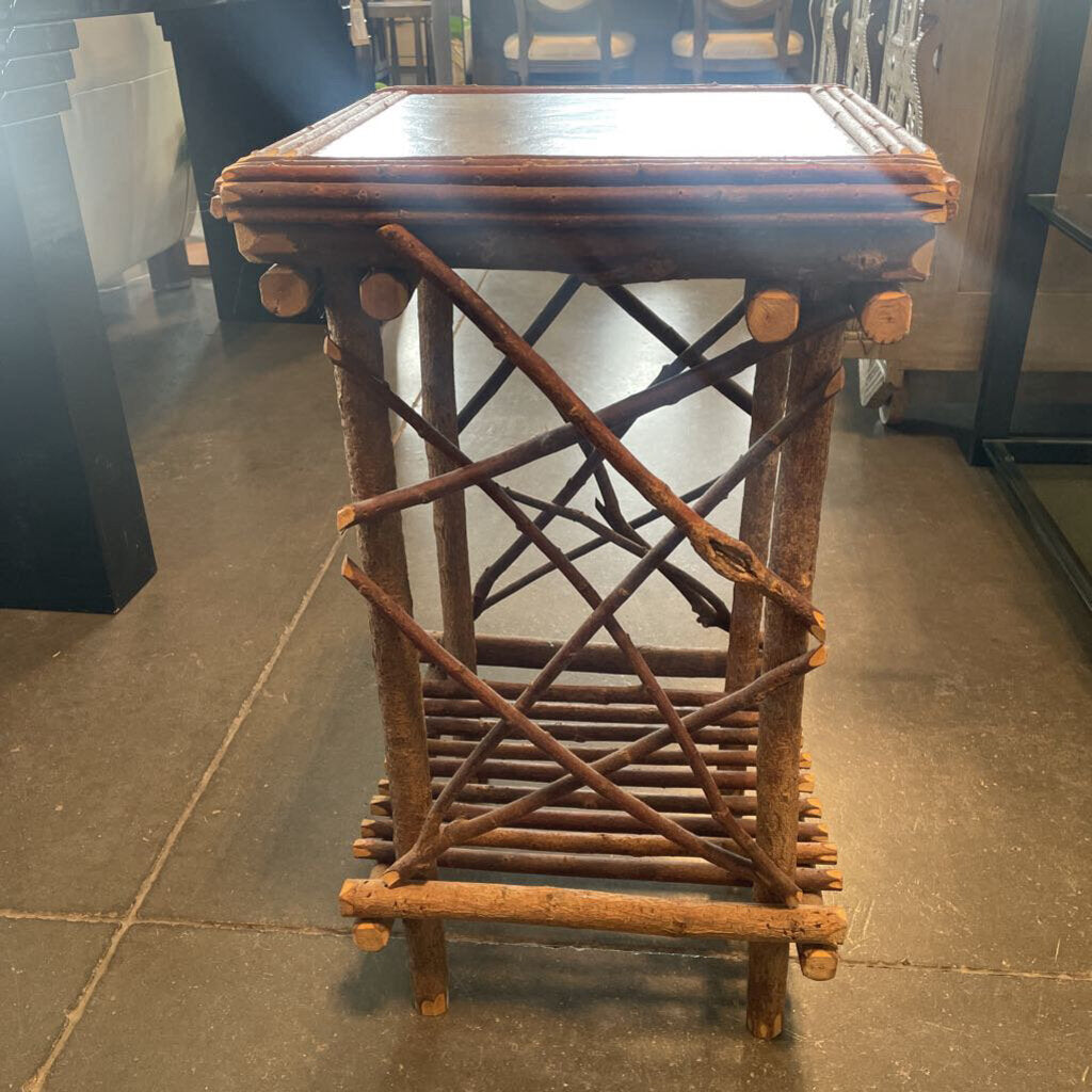 Twig Side Table W/ Stone Top - 14.5X14.5X27