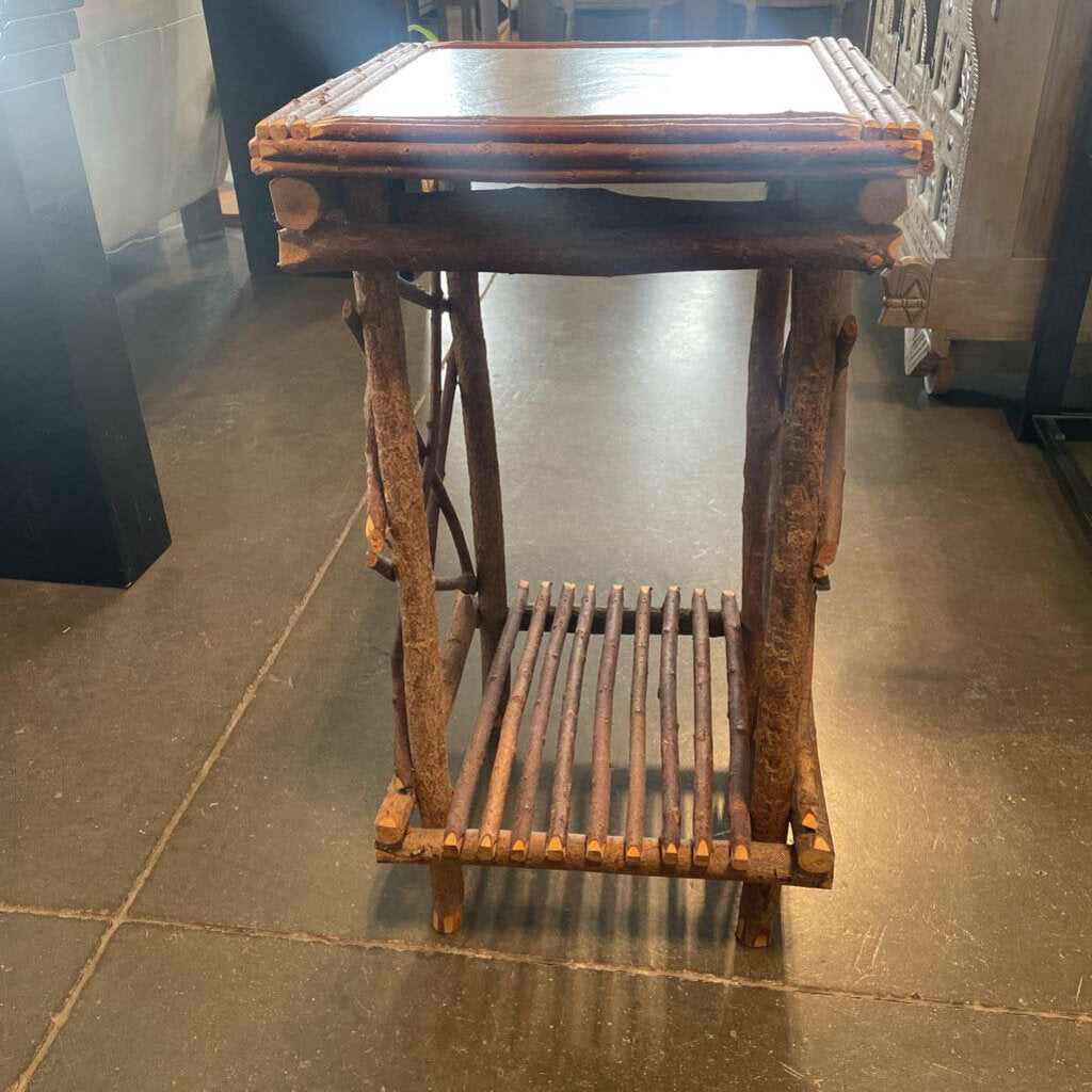 Twig Side Table W/ Stone Top - 14.5X14.5X27
