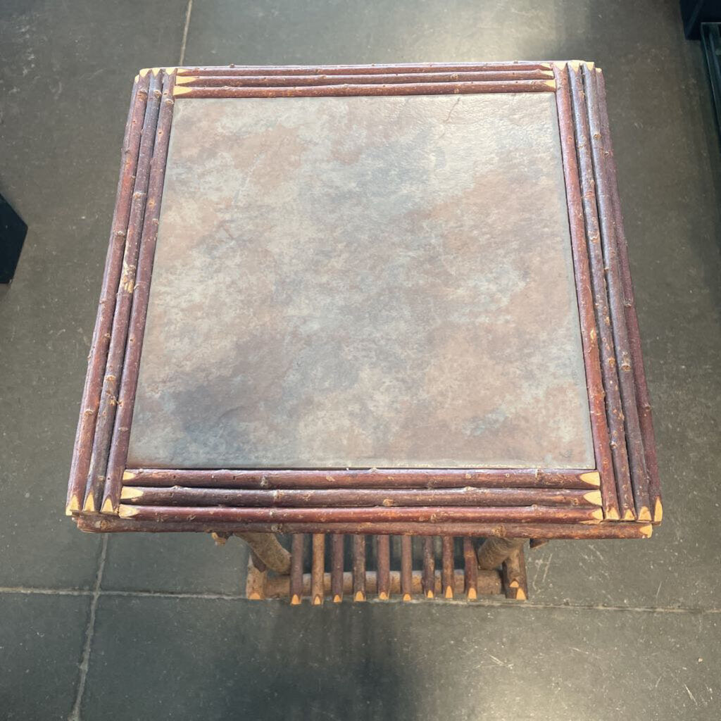 Twig Side Table W/ Stone Top - 14.5X14.5X27