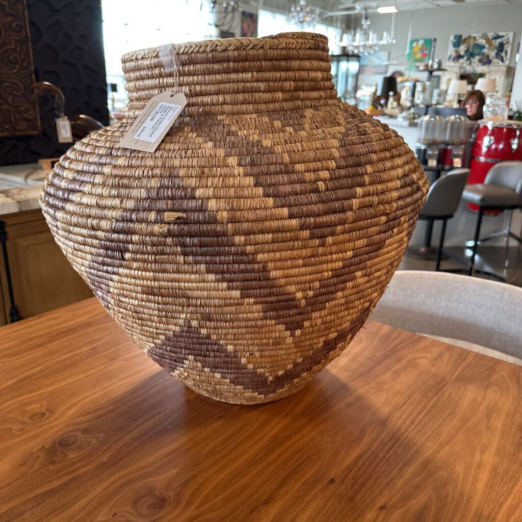 Woven Coiled Basket Made in Pakistan - 21X22