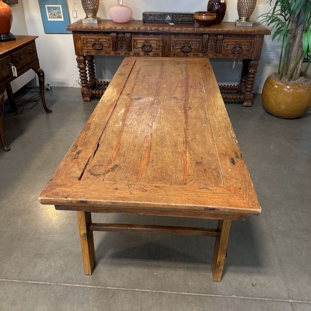 Antique Wood Farm Table- 82X31X29.5H